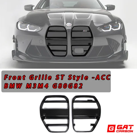 For BMW M3 M4 G80 G82 G83 2021+ Dry Carbon Fiber Front Grille V Style With ACC