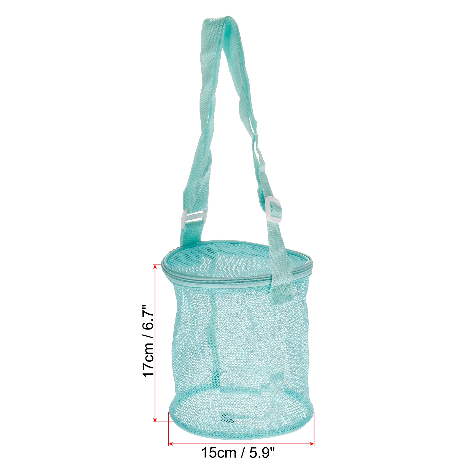 Mesh strandtas Zeeschelpen Mesh Tote Zandbakken Verzamelnetten Zakken met ritssluiting Mesh Shell-opbergtas voor kinderen voor op reis