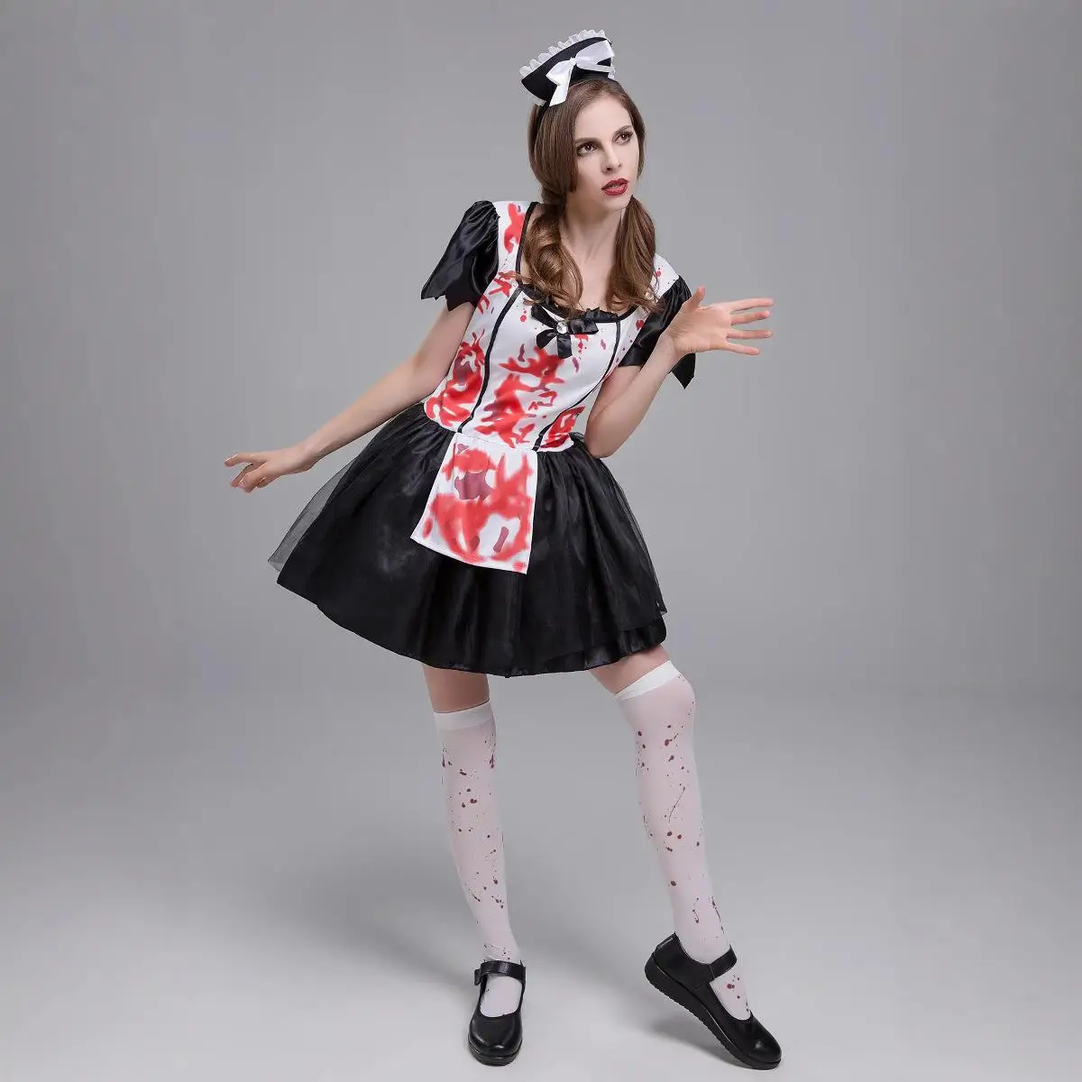 

Horror Bloodmaid Costume Zombie Demon Maid Outfit for loween Par Performance Cross-Border Ghost Festival Costume