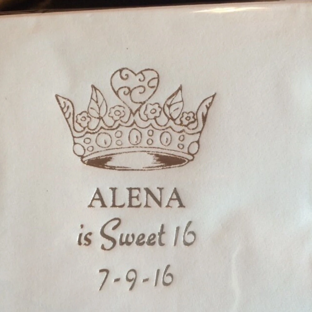 Custom Quinceanera Napkins, Personalized Napkins, Birthday Party, Cocktail, Sweet 16 Napkins, 50Pcs