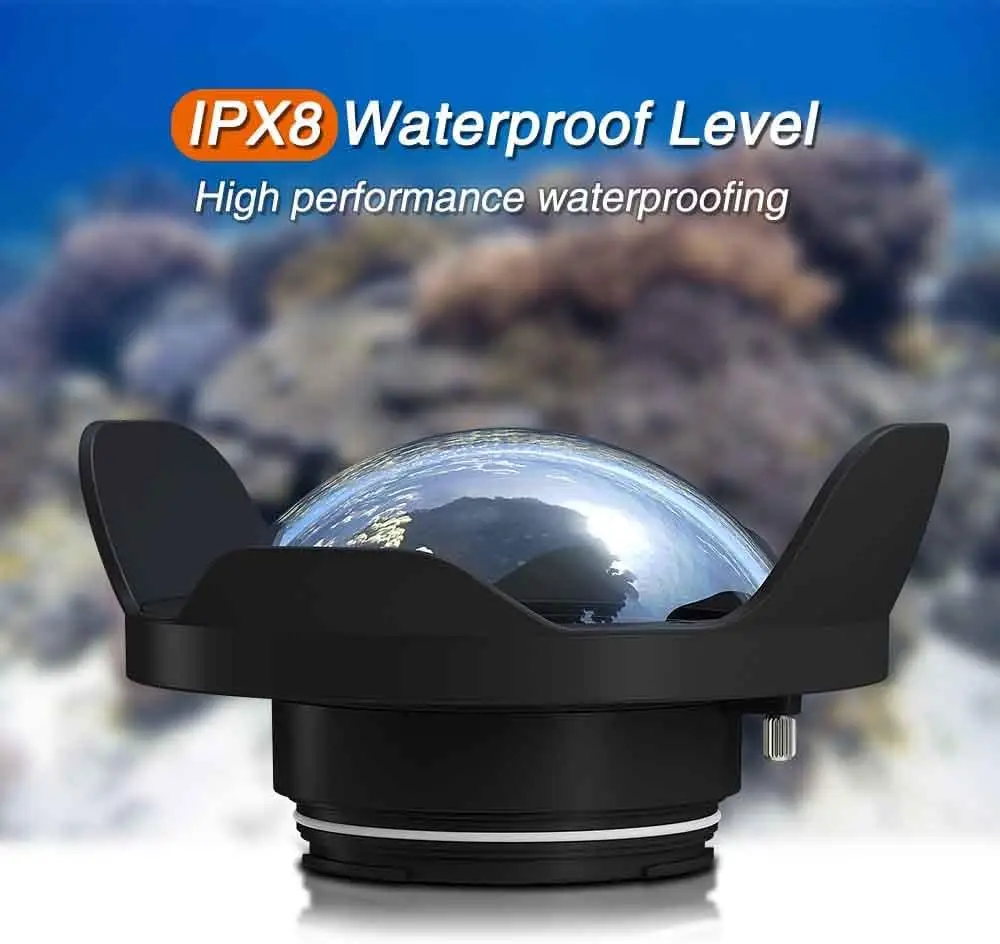 Wide Angle Dome Port WA005-B Fisheye Lens for Seafrogs housing A7RIII//A7III/A7SIII/A7RIV/A9/6DII/5DIV/5DIII/EOSR/ROSR5/EOSM50