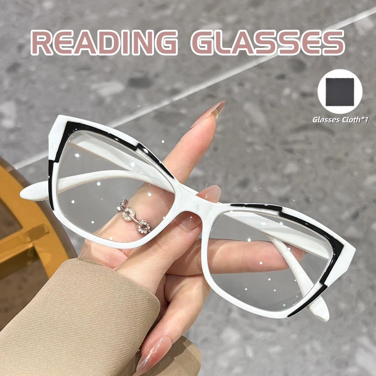 Novos Óculos de Leitura Estilo Gatinho para Mulheres, Óculos Anti-Luz Azul, Bloqueadores de Luz Azul, Armação Bicolor
