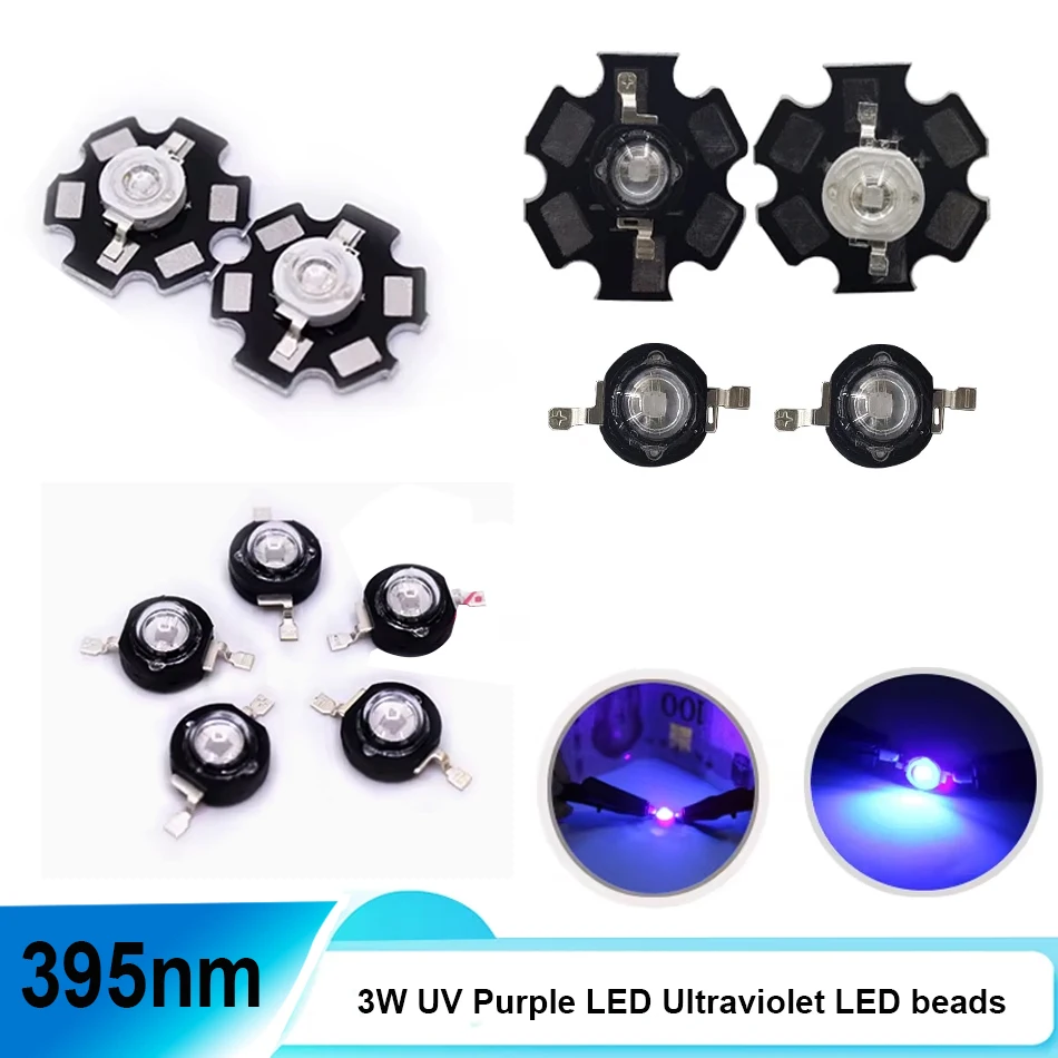 

3W 395nm Purple LED bead LED light emitting diode 700mA Ultraviolet Bulbs Lamp 3.2-3.6V High Power LED