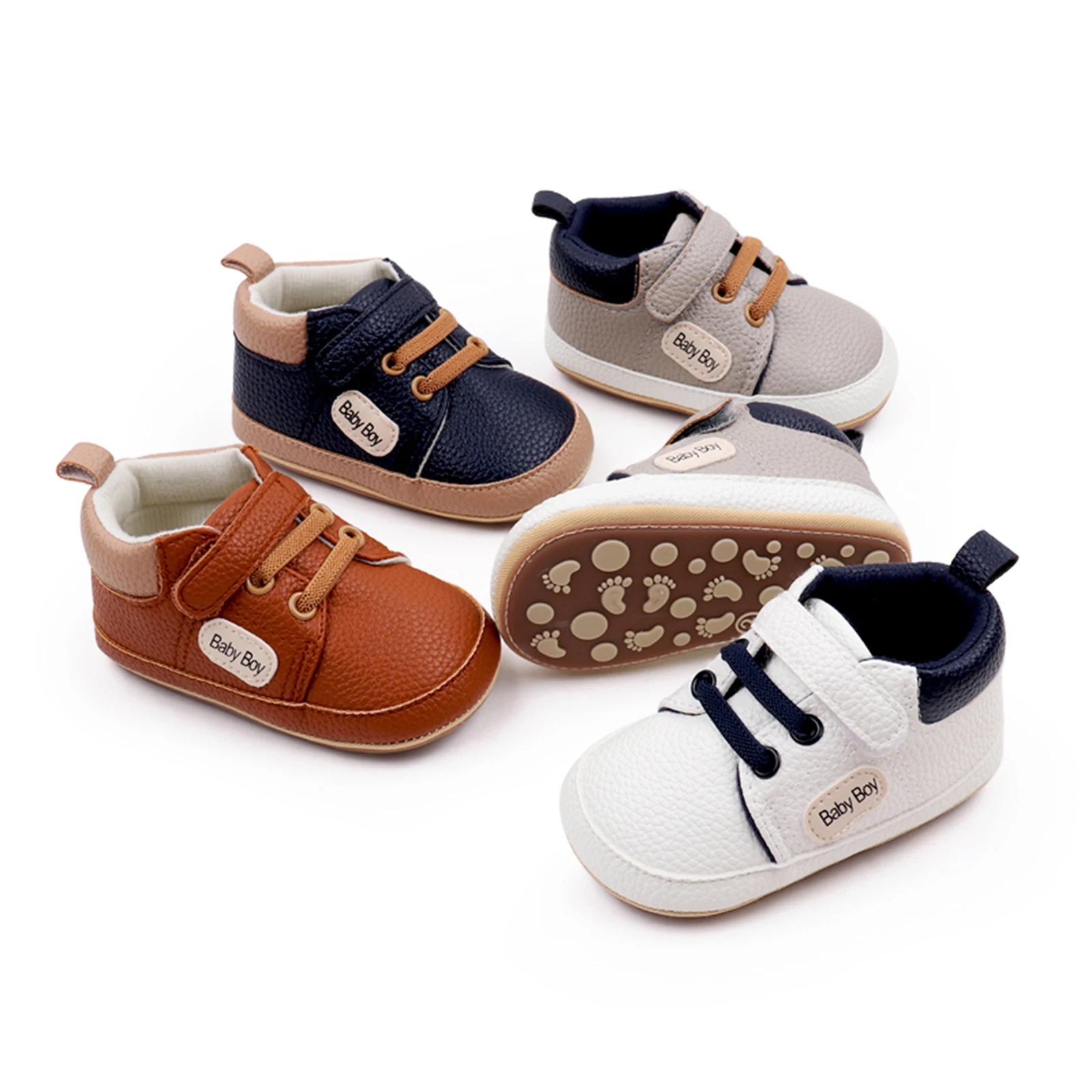 

Toddler Boys Girls PU Sneakers Casual Letter Print Cute Baby Flats Breathable Infant Walking Shoes for Newborn Prewalking