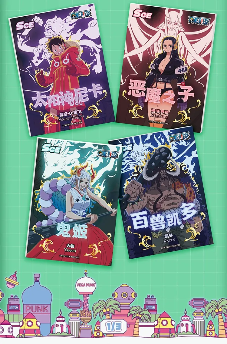 One Piece Cards LUCKY CARD Series 9: Into the Future Anime Zoro Nami Chopper Franky 3-warstwowa gruba karta pod kątem prostym Zabawka dla dzieci