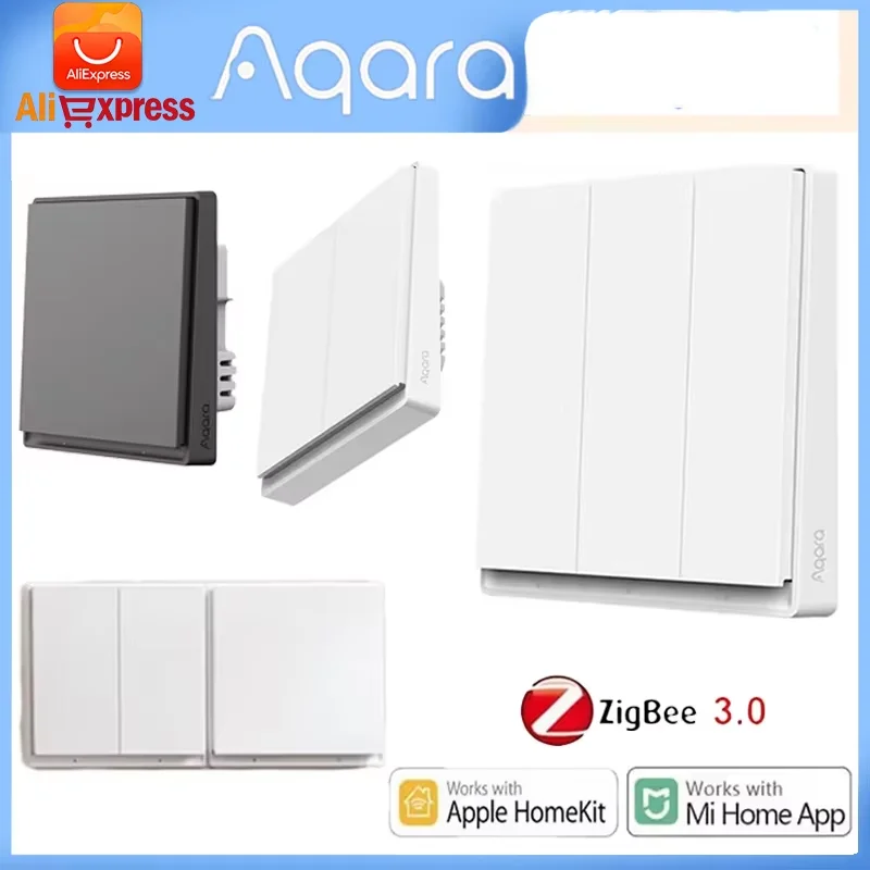 Original Aqara Smart E1 Wand Schalter ZigBee 3,0 Drahtlose Licht Taste Keine Mit Neutral Feuer Draht Für Xiaomi Mi Hause Homekit APP
