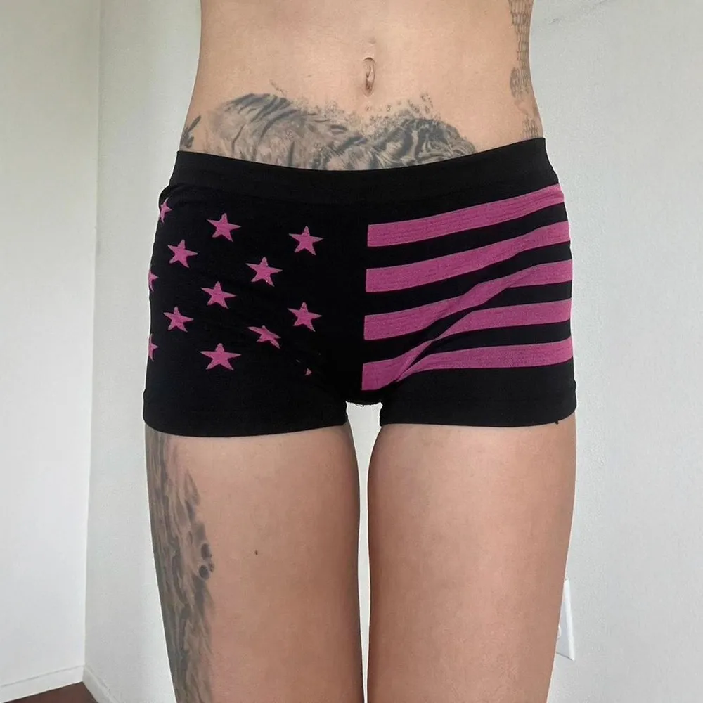Sexy Street Style Flag Print Shorts for Women Spring Summer Hot Girl Short Pants Casual Beachwear