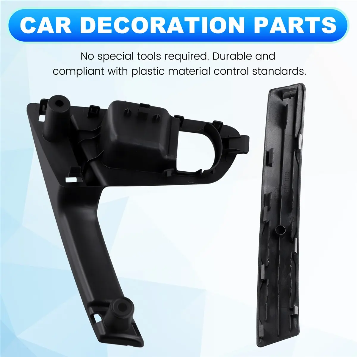 Compatible Car Front Left Inside Door Handles Cover Base with Door Armrest Strips for J10 80945-JE50A 80951-JE20A