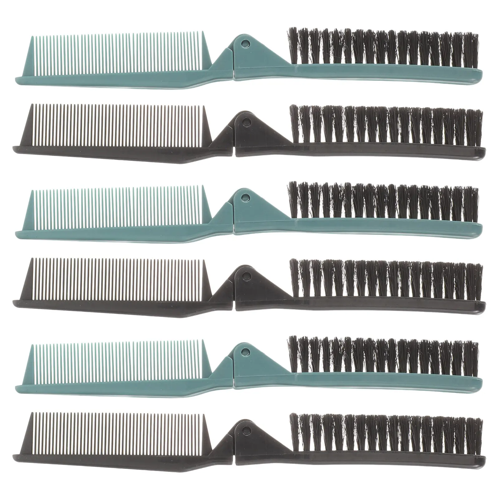 

6Pcs Folding Hair Comb Brush Set Double Sided Styling Comb for Curls Straight Hair Portable Travel Compact Foldable Grooming