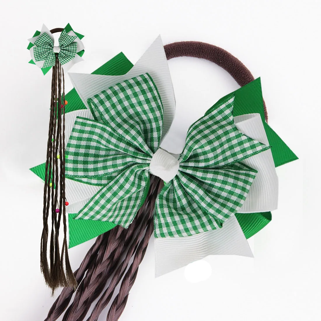 NEW Plaid Bows 4INCH School Hair Bows First Day Gingham Ribbon Stacked Bow Hair Clip Hairpin For Baby Girl Accessories