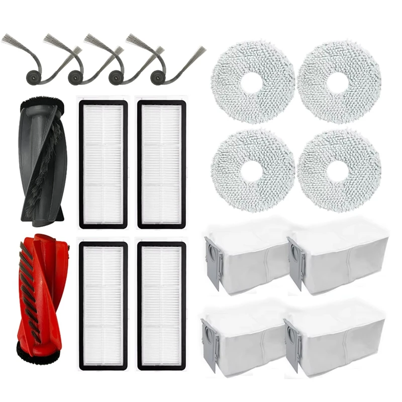 A44F-For Roborock Qrevo Curv / P20 Pro Vacuum Parts Main Roller Side Brush Hepa Filter Mop Cloth Dust Bag Accessories