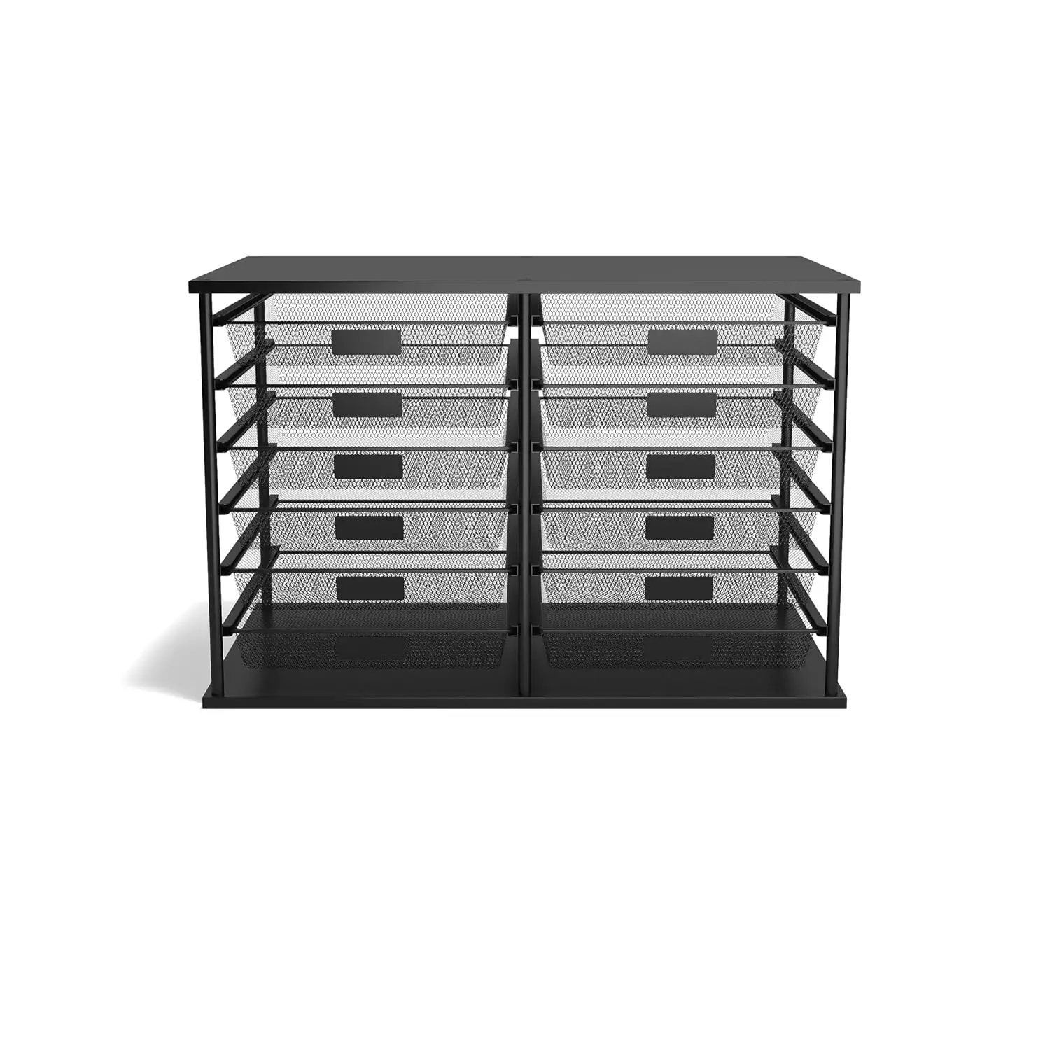 Wire Mesh File Organizer, 12-Compartment, Matte Black, Customized