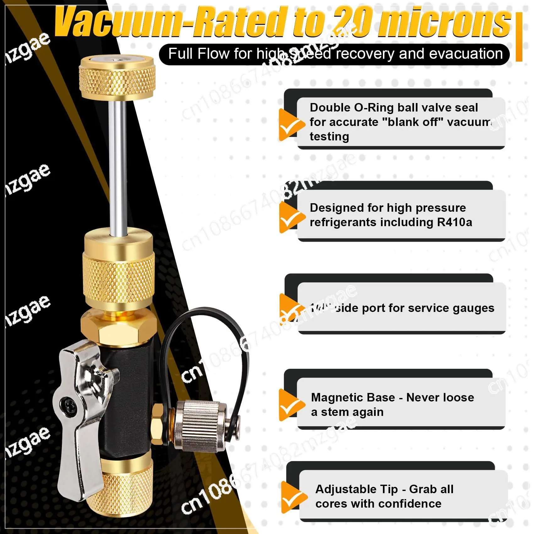 Vacuum rated slide valve disassembly tool, metal valve disassembly tool, 20 micron vacuum rated