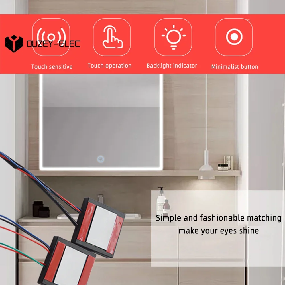 DC 5-12V Touch-Schalter Sensor stufenlose LED induktive Dimm-Touch-Schalter für Badezimmers piegel LED-Lichts piegel Scheinwerfer