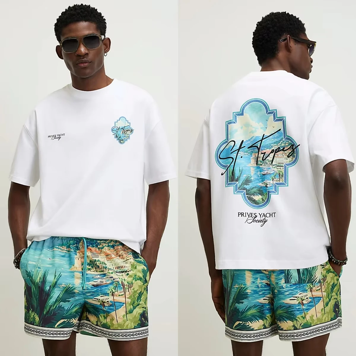 2026 White Oversized Cotton T-Shirt Graphic Cotton High-end Luxury Unisex Style Both of Men and Women