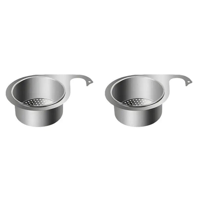 

HHTL 2X Multi-Functional Drain Basket, Stainless Steel Swan Sink Strainer Basket, Tap Hanging Filter Basket