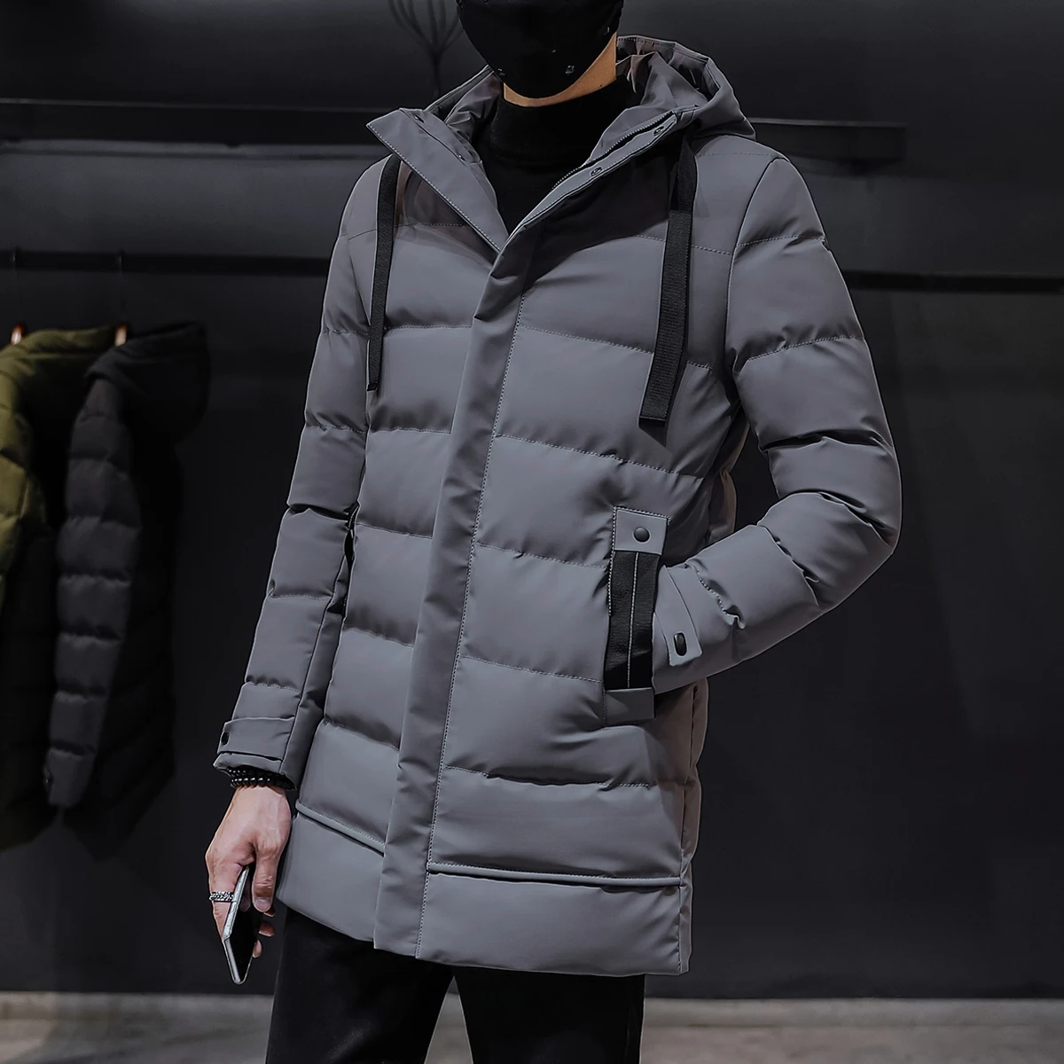 

Casual Warm Cotton Padded Thermal Jacket Mens Long Windbreaker Winter Outerwear Male Thick Big Size Parkas Men Thick Warm Coats