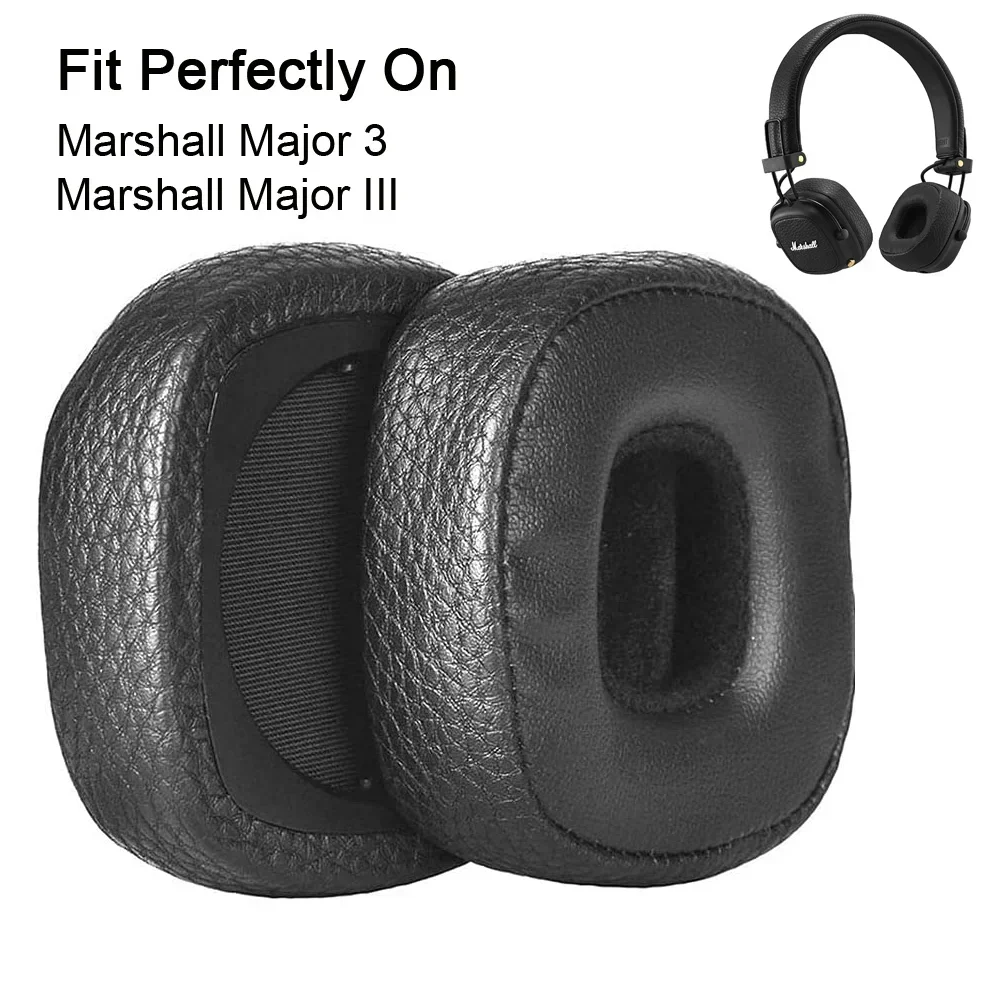 

Replacement Memory Foam PU Leather Headphone Earpads Ear Cushion Pad Suitable For Marshall Major 3 / Major IV Headphone ，