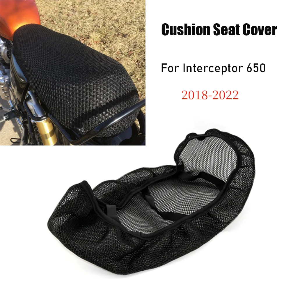 For Royal Enfield Interceptor 650 Interceptor650 2024- Motorcycle Breathable Sun Protection Waterproof Mesh Seat Cushion Cover