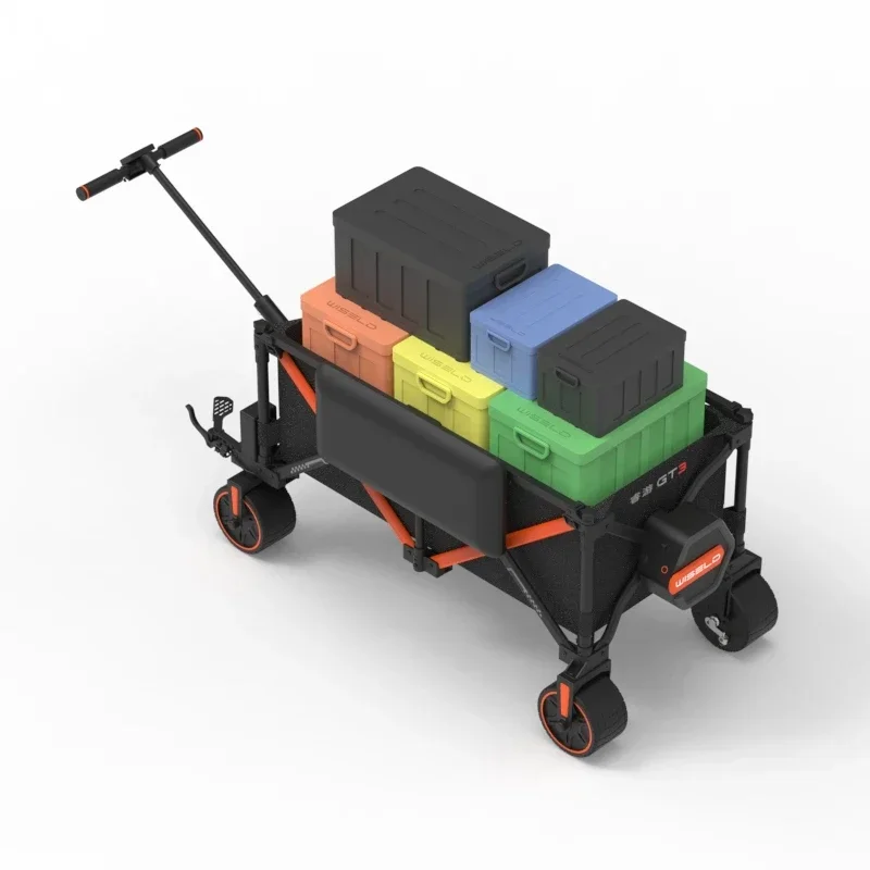 

Electric camper, outdoor riding moped, picnic stall camp travel small trailer, gather and fold