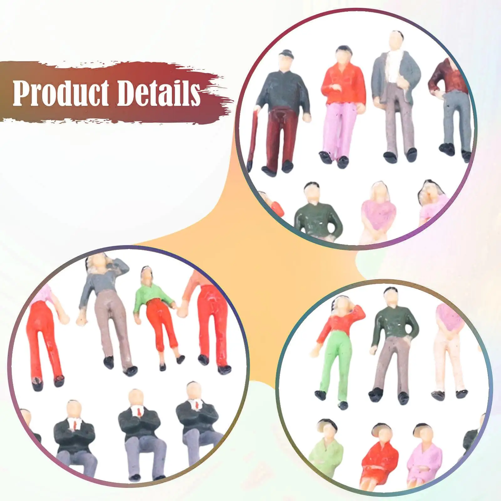 20 peças 1:42 escala figuras em miniatura pequenos ornamentos pintados fotografia adereços mini pessoas estatuetas mesa de areia decoração diorama