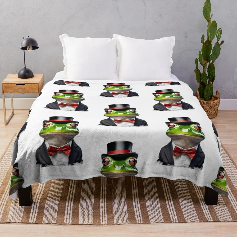 

Elegant Frog T-shirt Throw Blanket Soft Beds wednesday Blankets