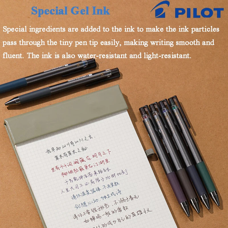 Pilot Classic Colored Gel Pens Soft Grip Click-Action Low-resistance Even Ink Flow Juice Pen Student Use Daily Exam Supplies 펜