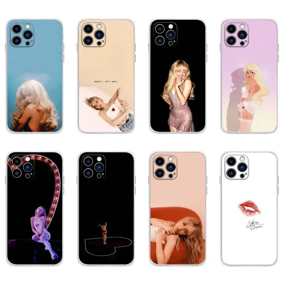 

Singer S-Sabrina Carpenter Phone Case For iPhone 16,15,14,13,12,11 Plus,Pro,Max,XR,XS,Plus,E,Mini Transparent Soft Cover