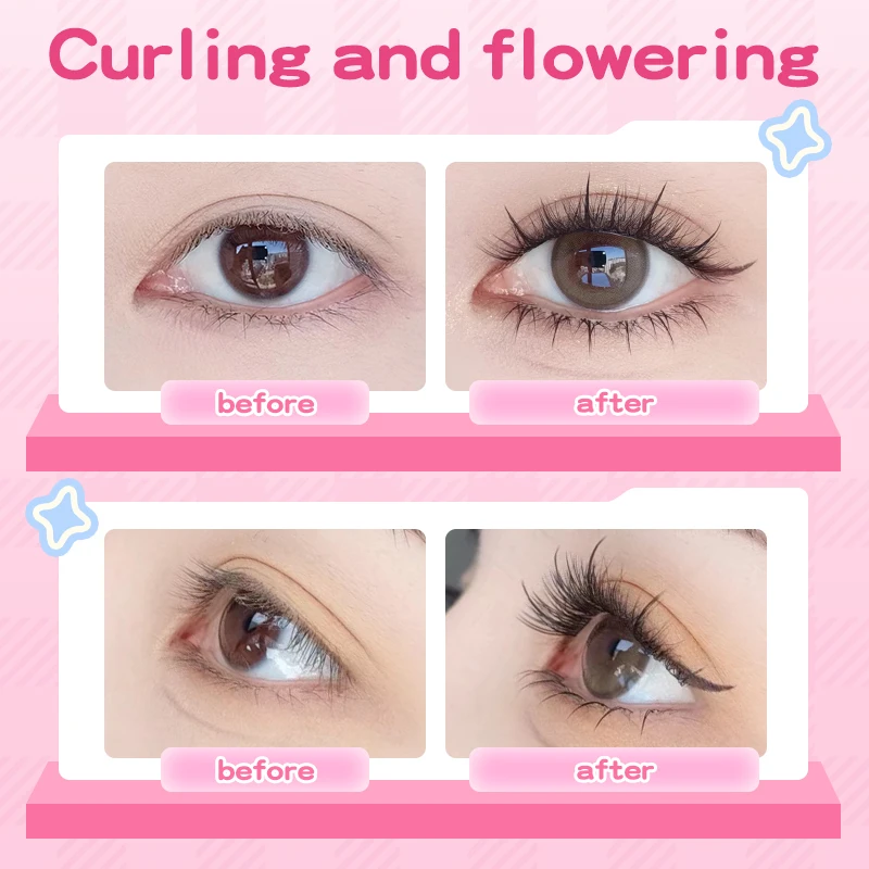 Sztuczne rzęsy Life Girls 200/240 kępek, duże, bezklejowe, 10-12 mm, naturalne, podkręcone, segmentowe rzęsy w formie książeczki.