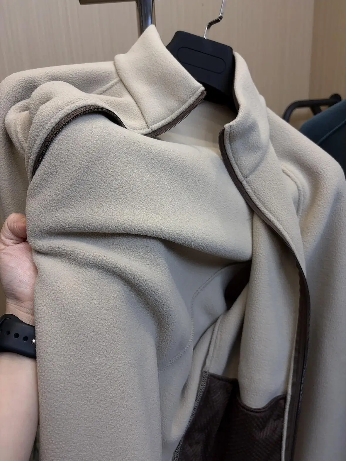 Thermojacke, Outdoor-Radsport-Freizeitjacke, Modische Innenschicht-Strickjacke, Dicke Doppelseitige Fleecejacke für Damen und Herren – Detail 28