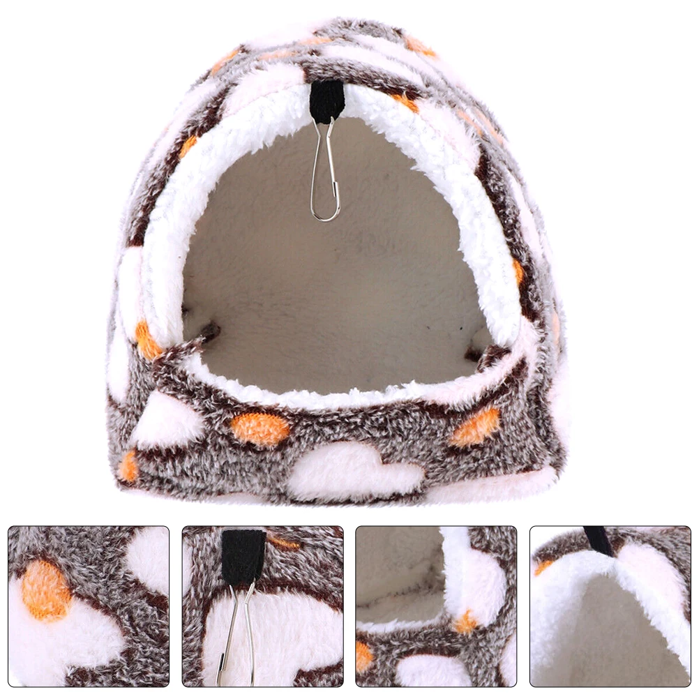 

Warm Hamster Bed Flannel Cotton Large Hanging Hammock for Small Animals Rabbit Guinea Pig Cage Bedding Reusable Easy