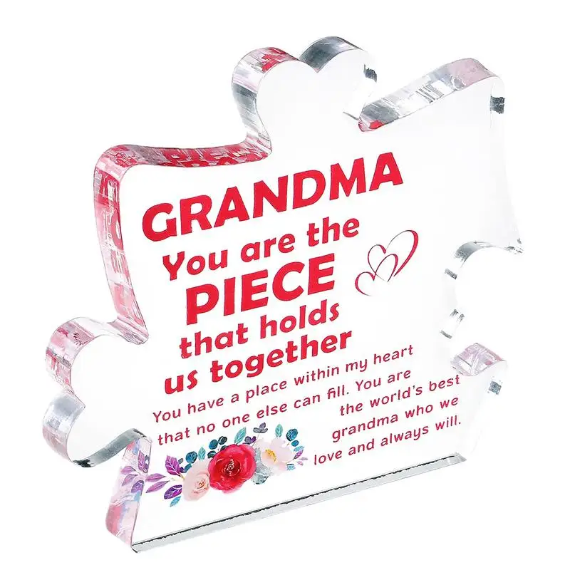 Acrylics Grandma Birthday Ornament Acrylic Plaques With Sayings Grandma Acrylic Sign Engrave Puzzle Piece Acrylic Plaques