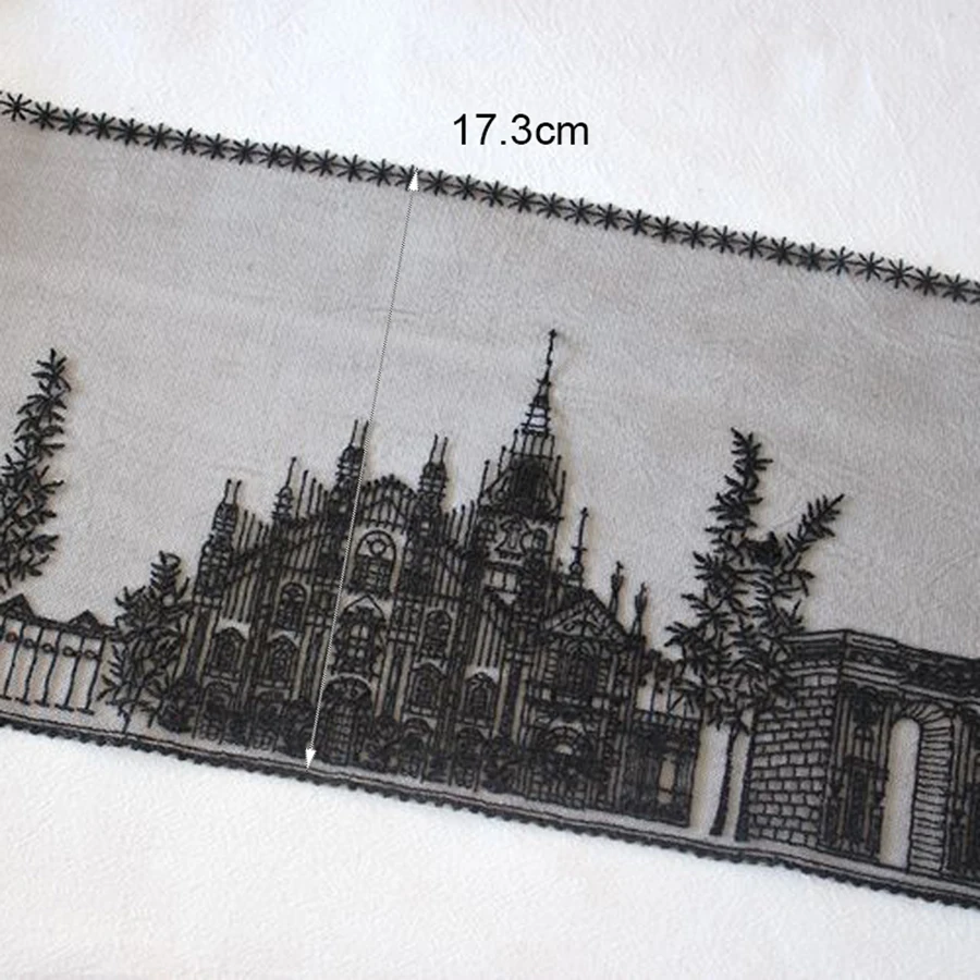 1 ياردة الأميرة القلعة التطريز الدانتيل تقليم فساتين شيونغسام ، الملابس ، اكسسوارات الخياطة ، أقمشة الدانتيل واسعة 17.3 سنتيمتر