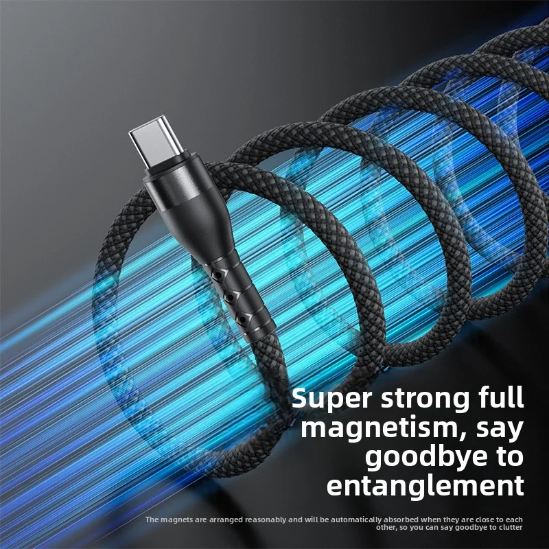 Kabel USB do Type-C ANSEIP 60W, przewód do transmisji danych, magnetyczny kabel ładujący do iPhone 16, Samsung S24, S23, S22 Ultra, iPad, MacBook, Xiaomi