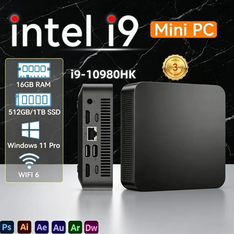 High Performance Mini Gaming Notebook 2026 New i9-10980HK Win11 Pro 16GB RAM 1TB/2TB SSD 4K WiFi6 Bluetooth5.2