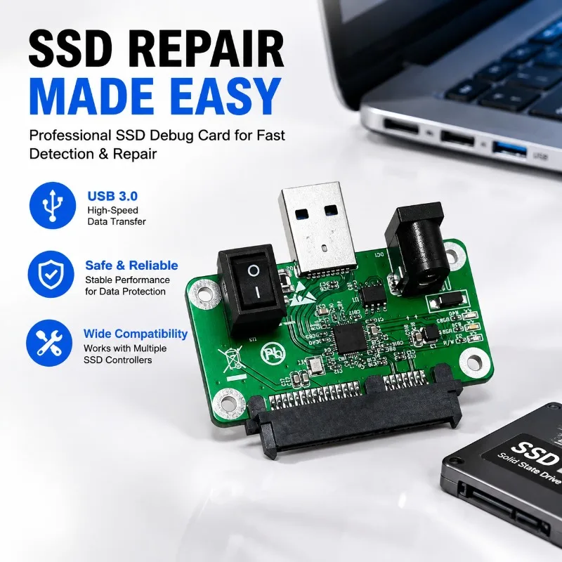 ASM1153E SATA To USB Adapter Board SSD Mass Production Tool Solid State Drive Open Card Reader for Hard Disk Firmware Flash