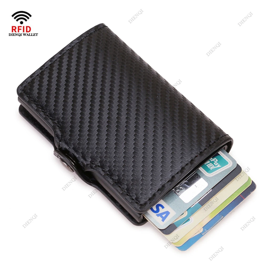 Porte-cartes de crédit anti-RFID pour hommes et femmes, portefeuille intelligent, poche minimaliste, mince, banque sécurisée, étui pour cartes de crédit, livraison directe