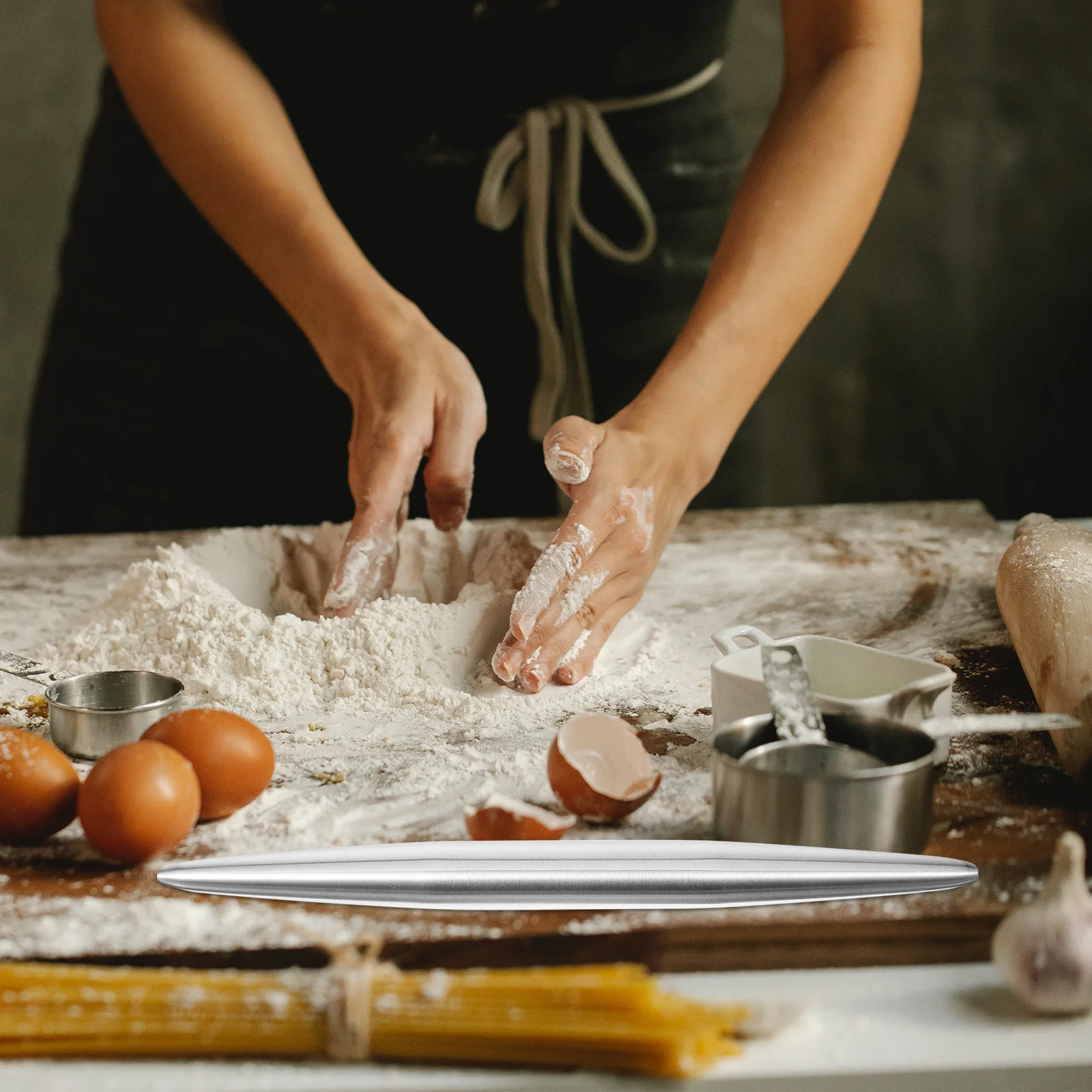 

Stainless Steel Large Rolling Pin Non Stick Dough Roller for Baking Pastry Pizza Cookie Kitchen Tool Pastry Rolling Pin