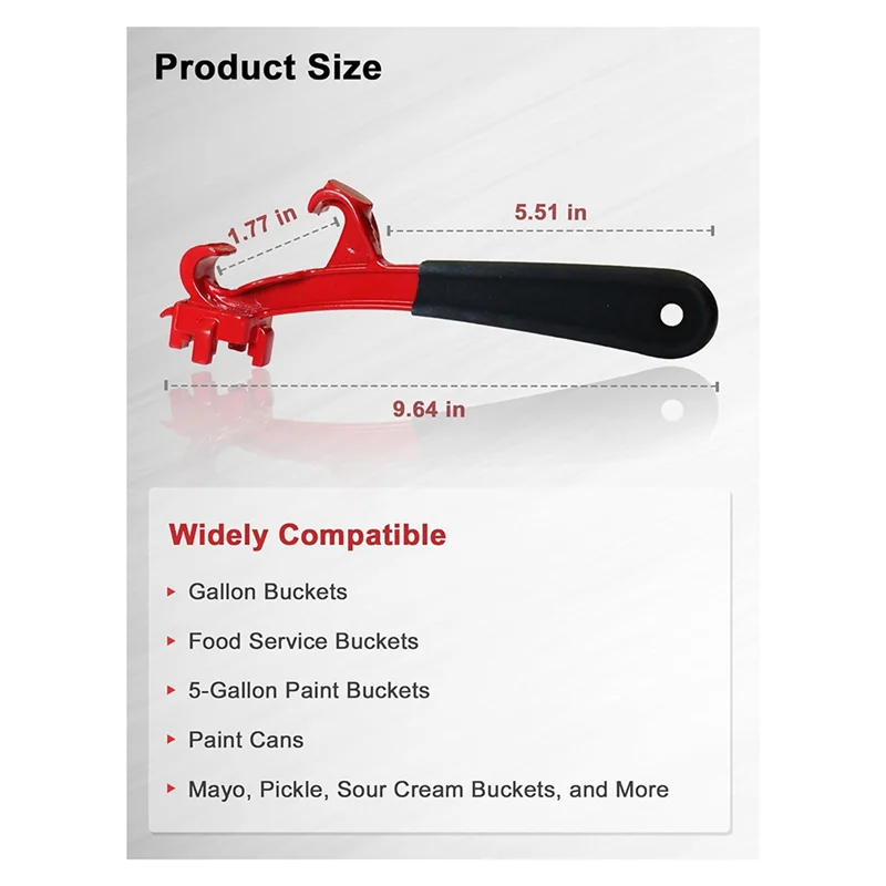 -ESTR 3-In-1 Bung Wrench & Bucket Opener Tool - Aluminum Drum Lid Remover For 5-55 Gallon Drums, Paint Cans, And Pails