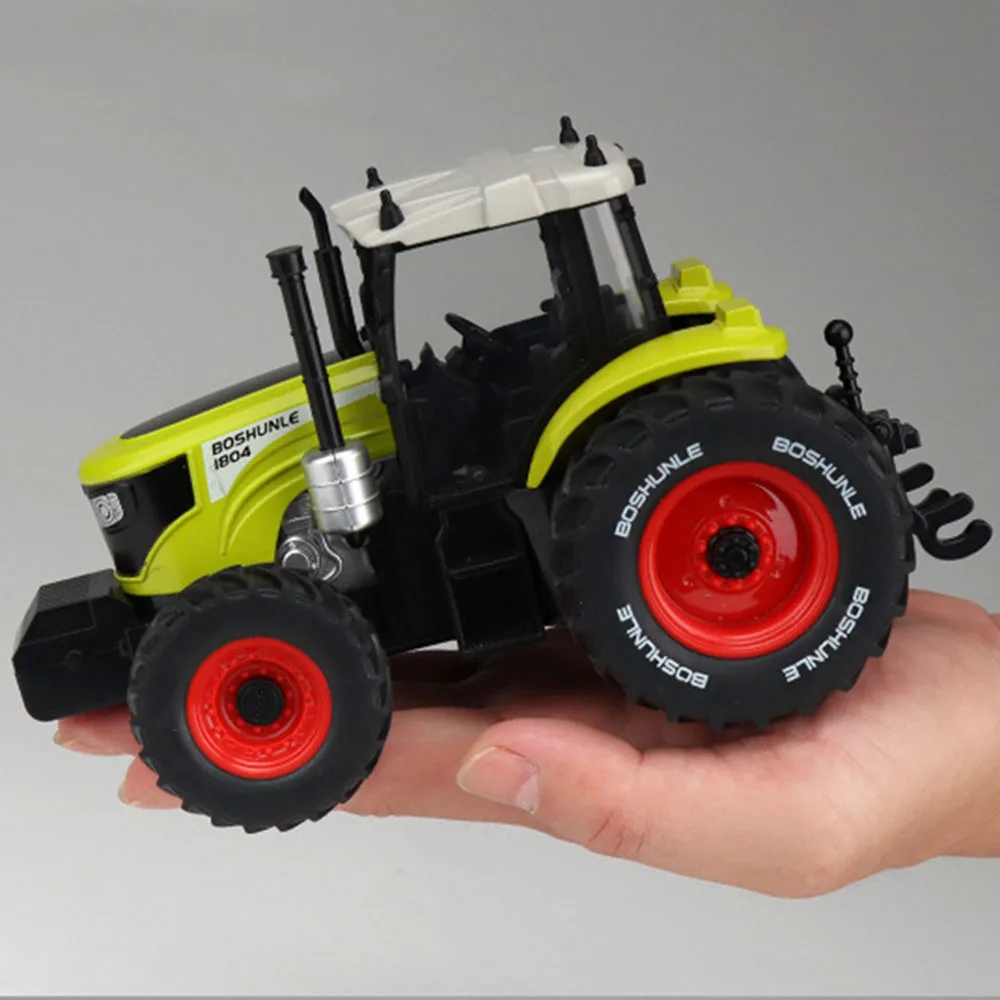 1:32 합금 농업용 트랙터 장난감 모델 다이캐스트 자동차 라이트 사운드 미니어처 차량 슬라이드 포워드 트랙터 모델 장식품
