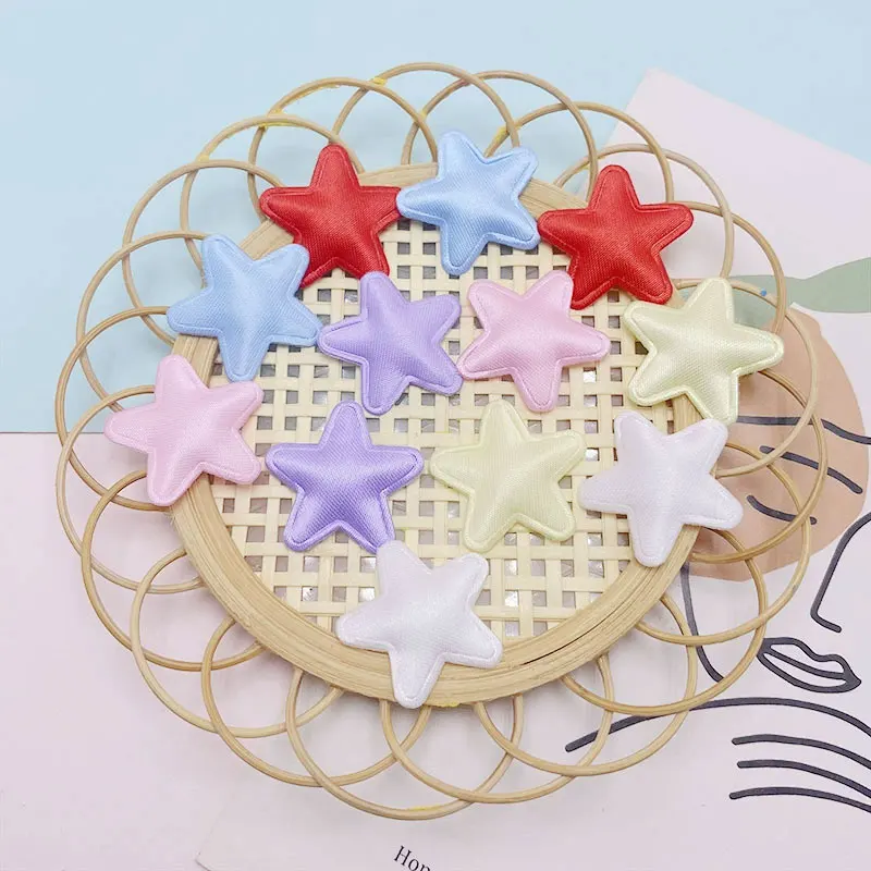100 Stück niedliche kleine Schleifen-Stern-Apfel-Polsterapplikationen, DIY-Haarspangen, Hut- und Taschen-Dekorationszubehör – Detail 4