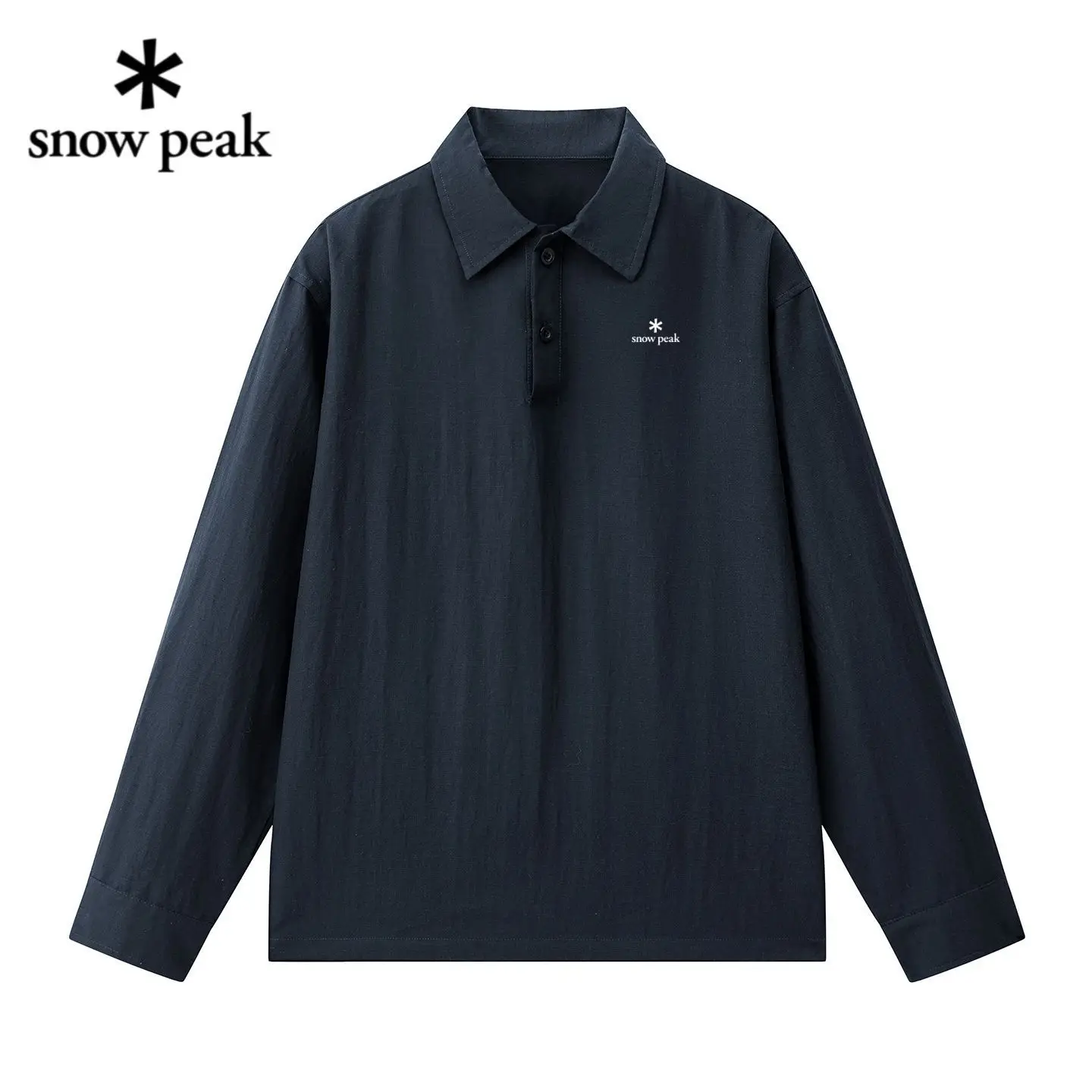 snow peak 2026 New Arrival Autumn Linen Shirt Men Lapel Long Sleeve Japanese Style Loose Breathable Casual Daily Top