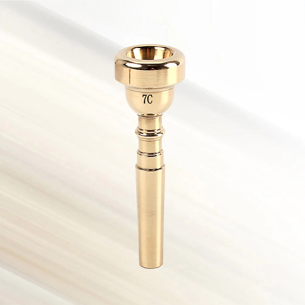 Professional Trumpet Mouthpiece 7C Gold Plated Metal Shape Mouthpiece C519 (Golden) 7C Mouthpiece Gold Plated Mouthpiece