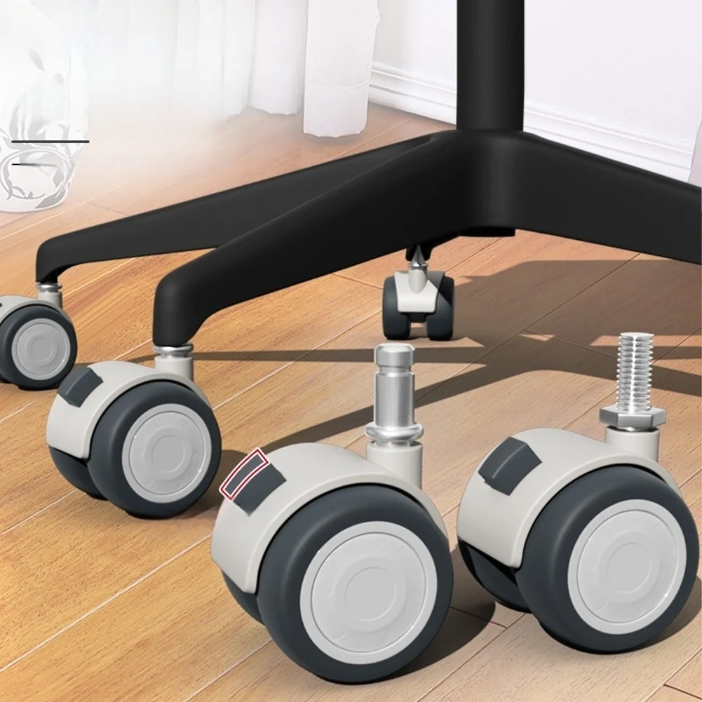 1pc Swivel Chair Casters With Brake TPE Silent Wheels Multi-purpose Use For Office Computer Gaming Chairs