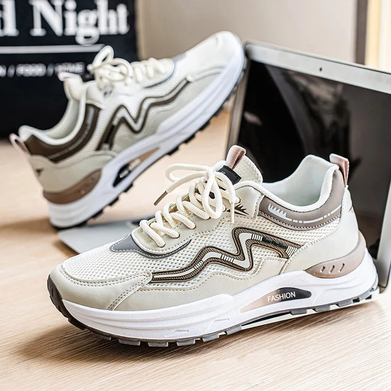 

Men's Breathable Mesh Running Shoes Lightweight Soft Bottom Rubber Outsole Durable Comfortable Sports Sneakers for Spring Summer