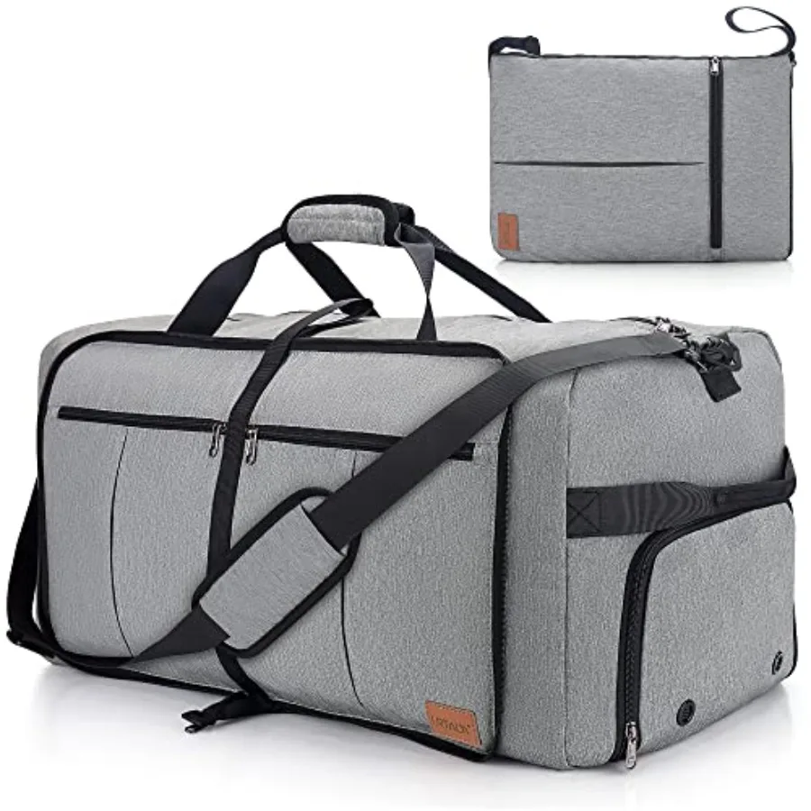 

Travel Duffle Bag for Men Large Foldable Duffel Bag for Travel with Shoe Compartment Overnight Weekender Bag Gym Bag for Men Wo