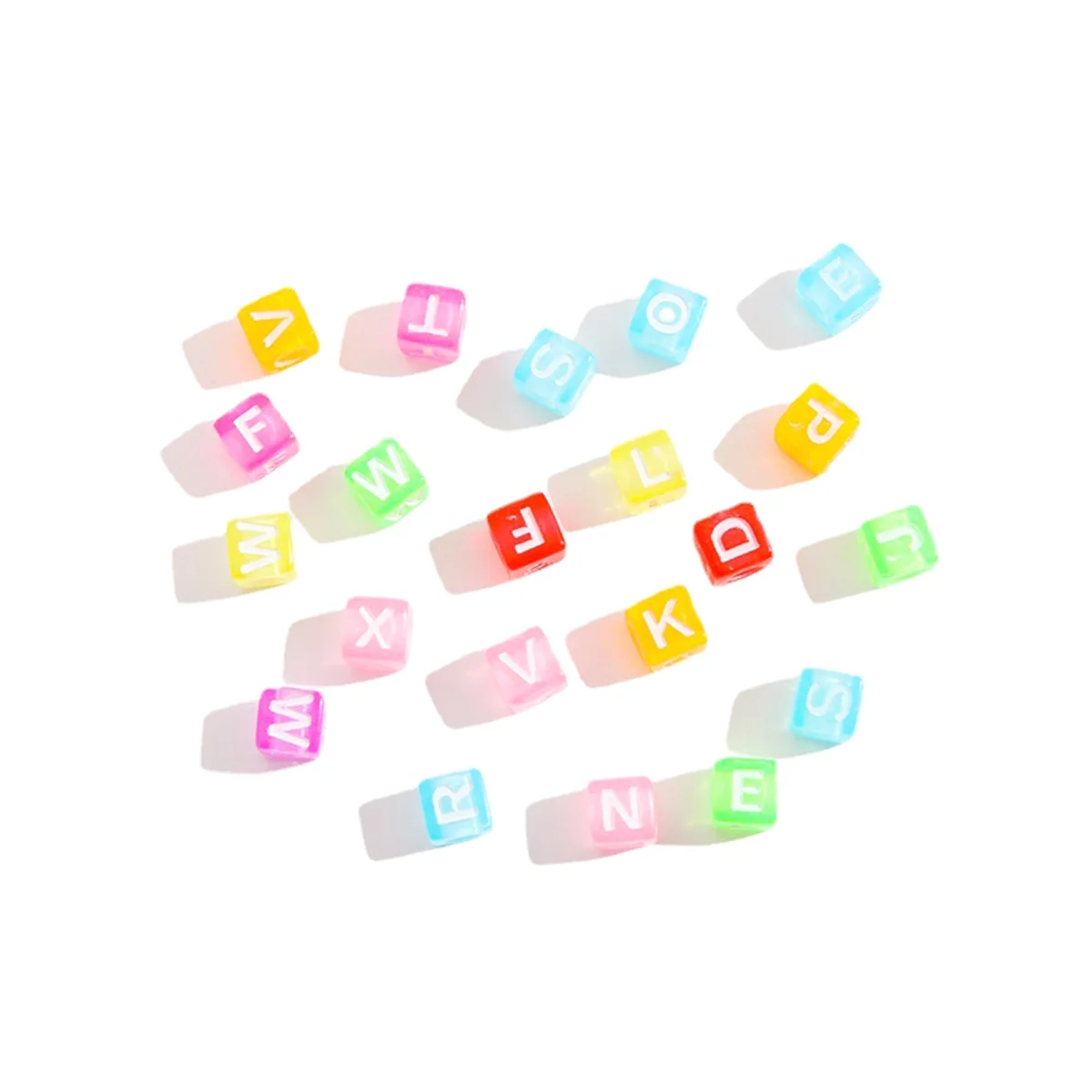 3000Pcs Acrylic Square Letter Beads Bulk Colorful Mix DIY Beads for Bracelet Jewelry Gifts Souvenir Making 6mm