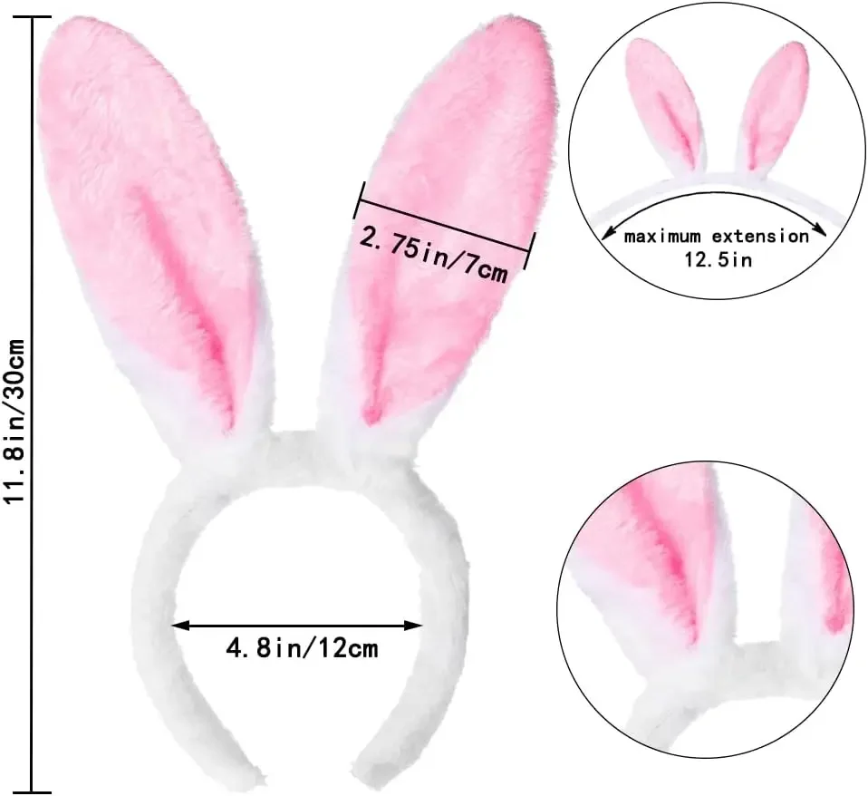 Accessori per costumi di coniglio pasquale Fascia per orecchie di coniglio illuminata Orecchie da coniglio a LED morbide in peluche pasquale pieghevoli per donne e ragazze