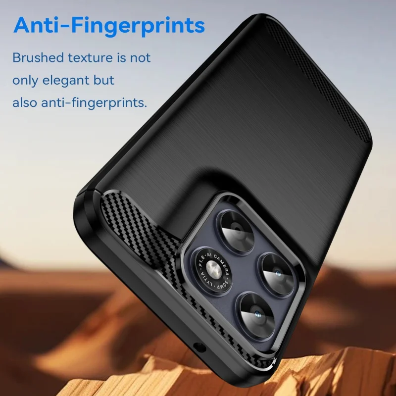 Funda para Moto G87, Carcasa para Motorola Moto G87 G67 G77, Fundas Protectoras de Fibra de Carbono, Parachoques Trasero Antigolpes, Fundas de TPU Suave para Moto G87