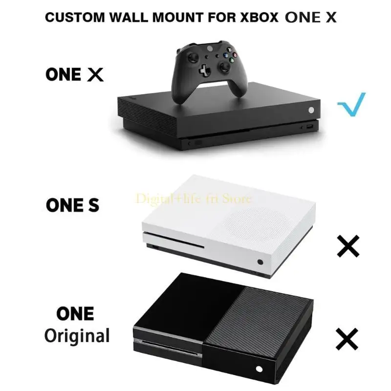 E06D Wall Mount for XB X, Game Console Wall Mounted Hanger Holder Storage Rack Space-saving Designed Bracket Shelf